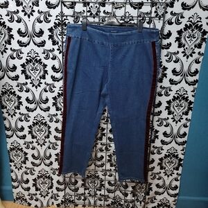 Charter Club Blue Jeans with Burgundy Stripes